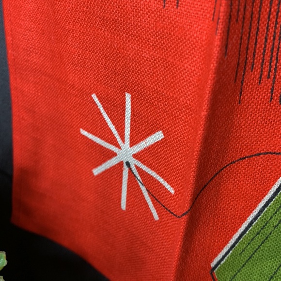 Vintage 1960’s red Fallini and Cohn Christmas Angel linen tea towel - Picture 7 of 12